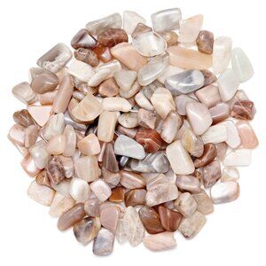 3/4 lb Tumbled Moonstone Gemstone Crystals Crafting Stone Bulk Gem Rock Specimen